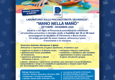 Nuovo percorso Psicomotricità Relazionale “Mano nella Mano” per bambini dai 18 ai 30 mesi e genitori insieme
