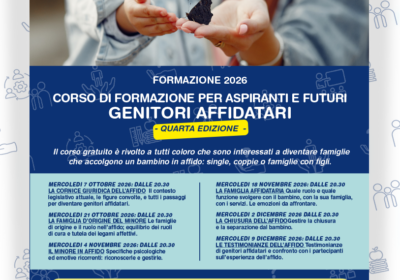 Affido Familiare: torna il Corso di Formazione Gratuito per Aspiranti e Futuri Genitori Affidatari  – 4a Edizione