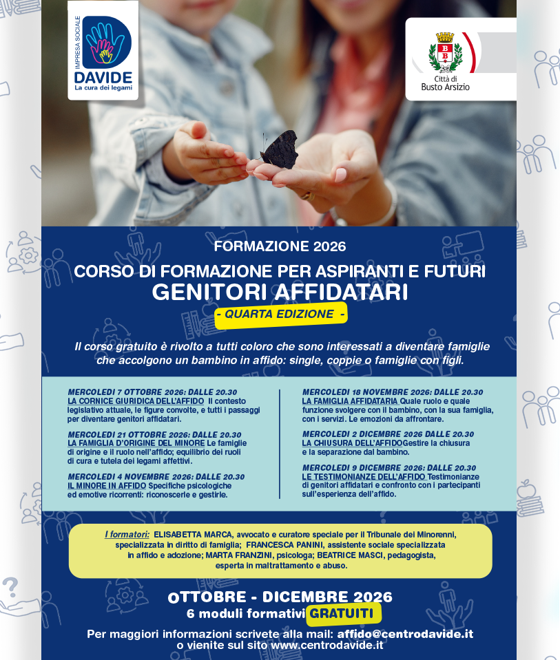 Affido Familiare: torna il Corso di Formazione Gratuito per Aspiranti e Futuri Genitori Affidatari  – 4a Edizione